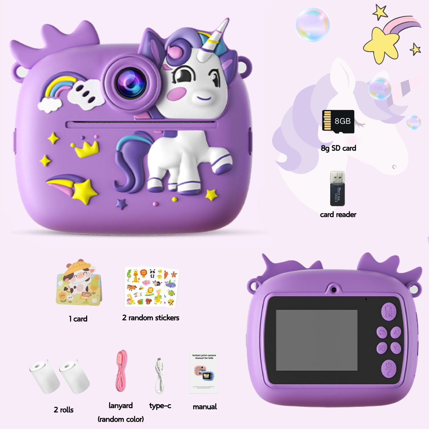 Photography Close Up - Purple Cute Kids Colorful Instant Print