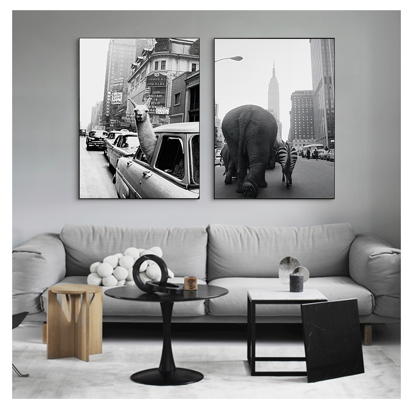 Photography New York - Canvas Poster Painting Zoo Animals Elephant