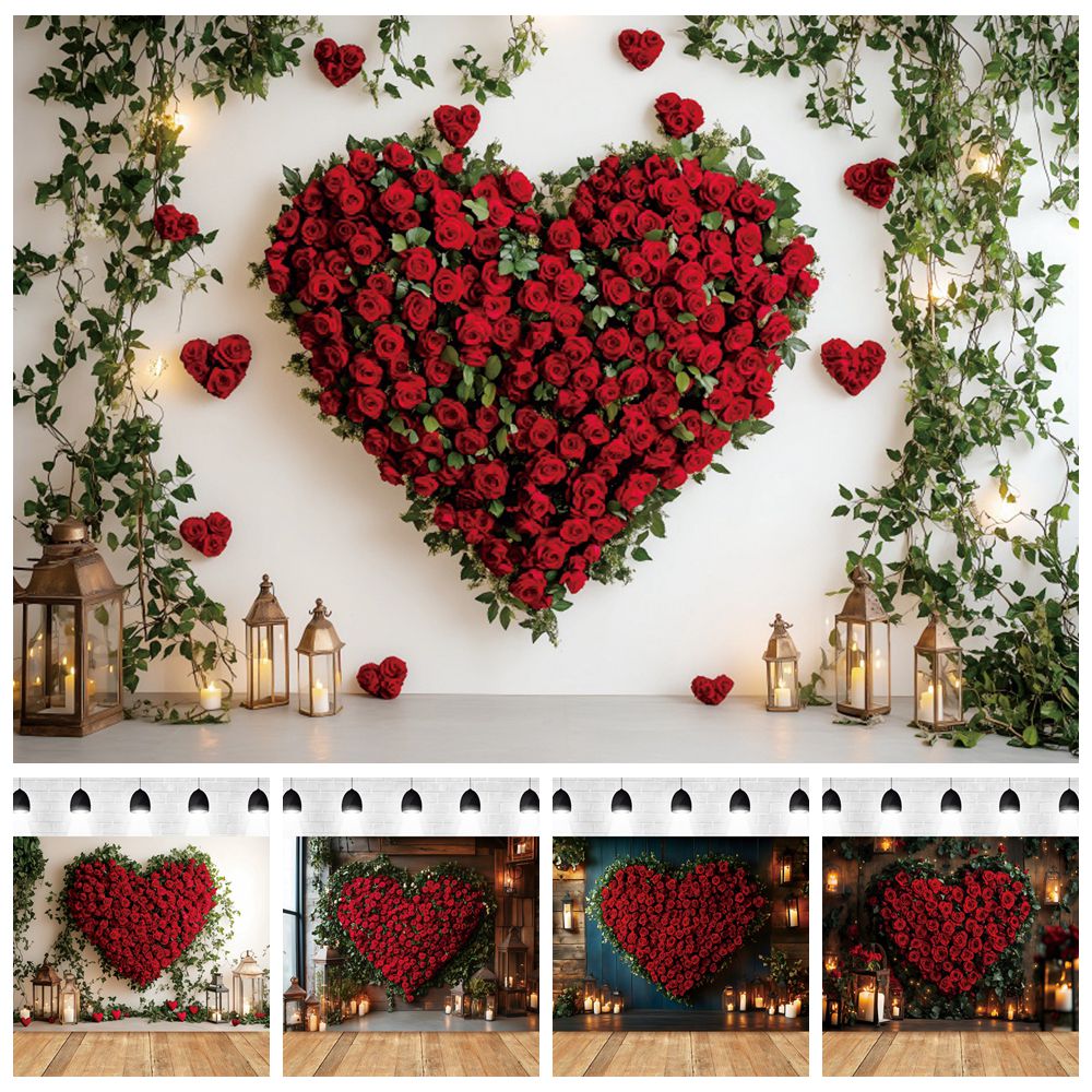 Photography Date - Valentine's Day Backdrop Large Rose Love