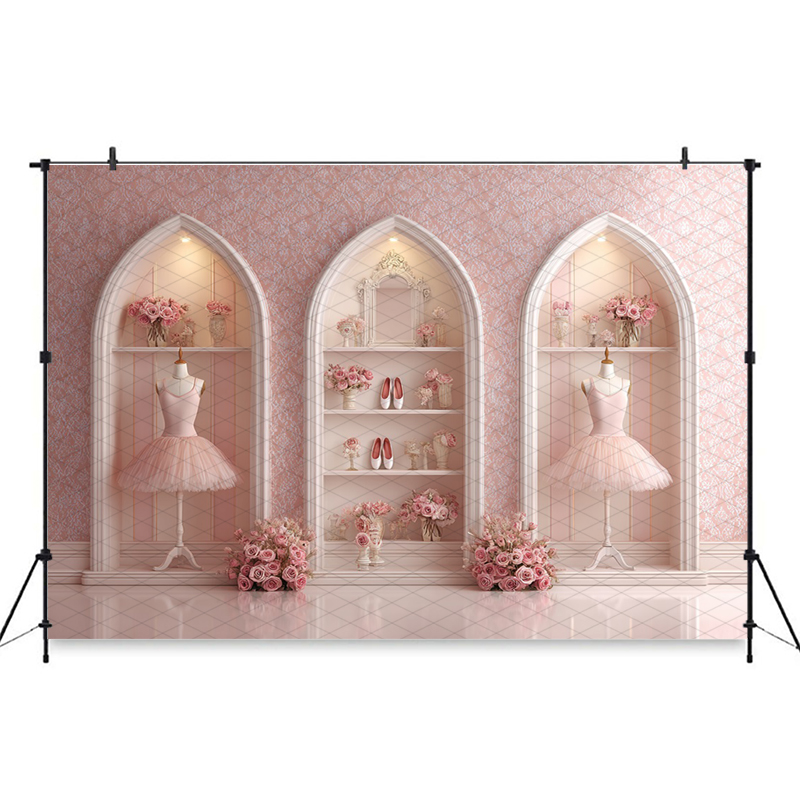 Mocsicka Pink Ballerina Photog - Photography Backdrop Muslin 评论和价格