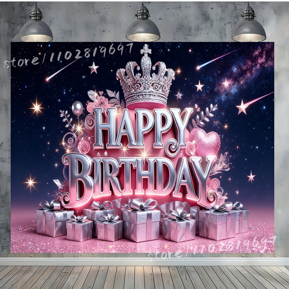 Luxury Happy Birthday Backdrop - Photography Backdrop Muslin 评论和价格