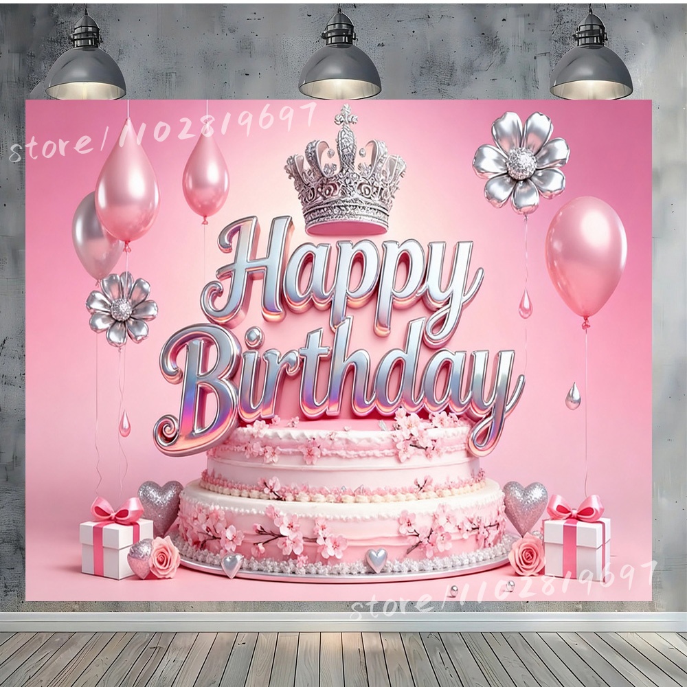 Luxury Happy Birthday Backdrop - Photography Backdrop Muslin 评论和价格