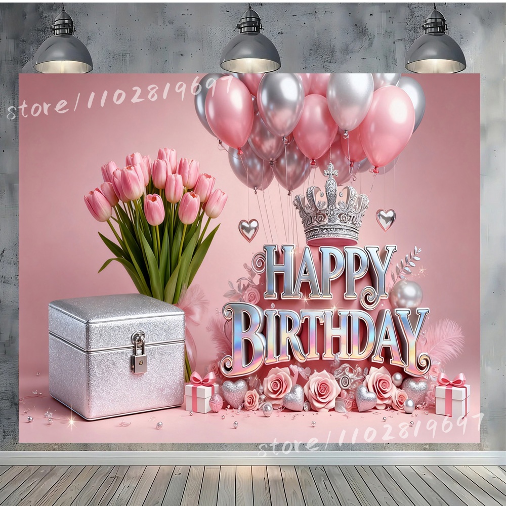 Luxury Happy Birthday Backdrop - Photography Backdrop Muslin 评论和价格
