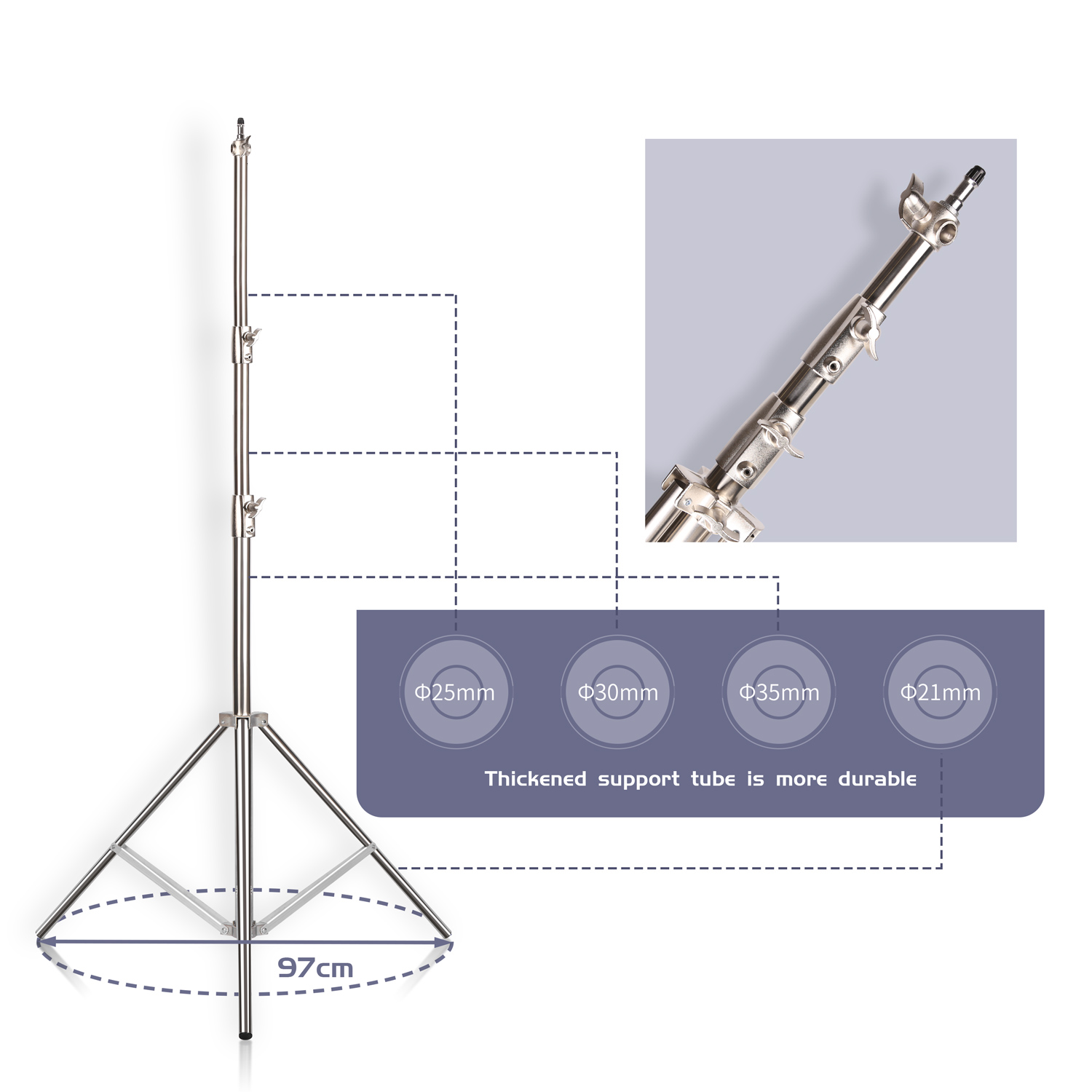 SH 2.8M Stainless Steel Light  - Photography Treatment 评论和价格
