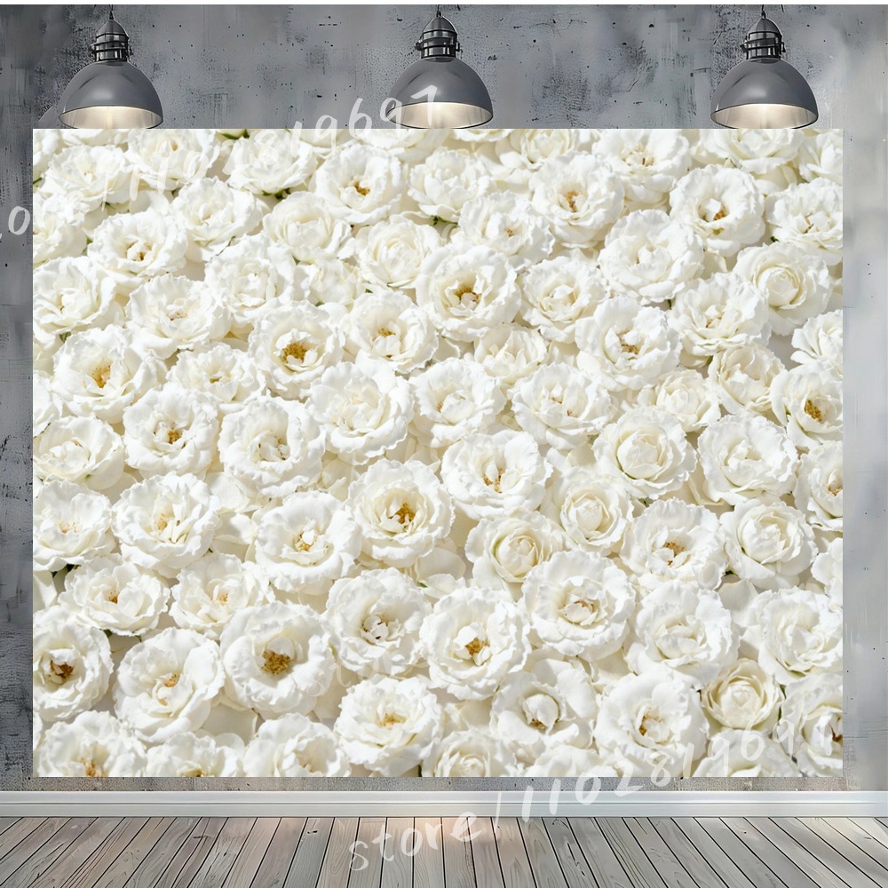 Pure White Peony Arrangement V - Photography Backdrop Muslin 评论和价格