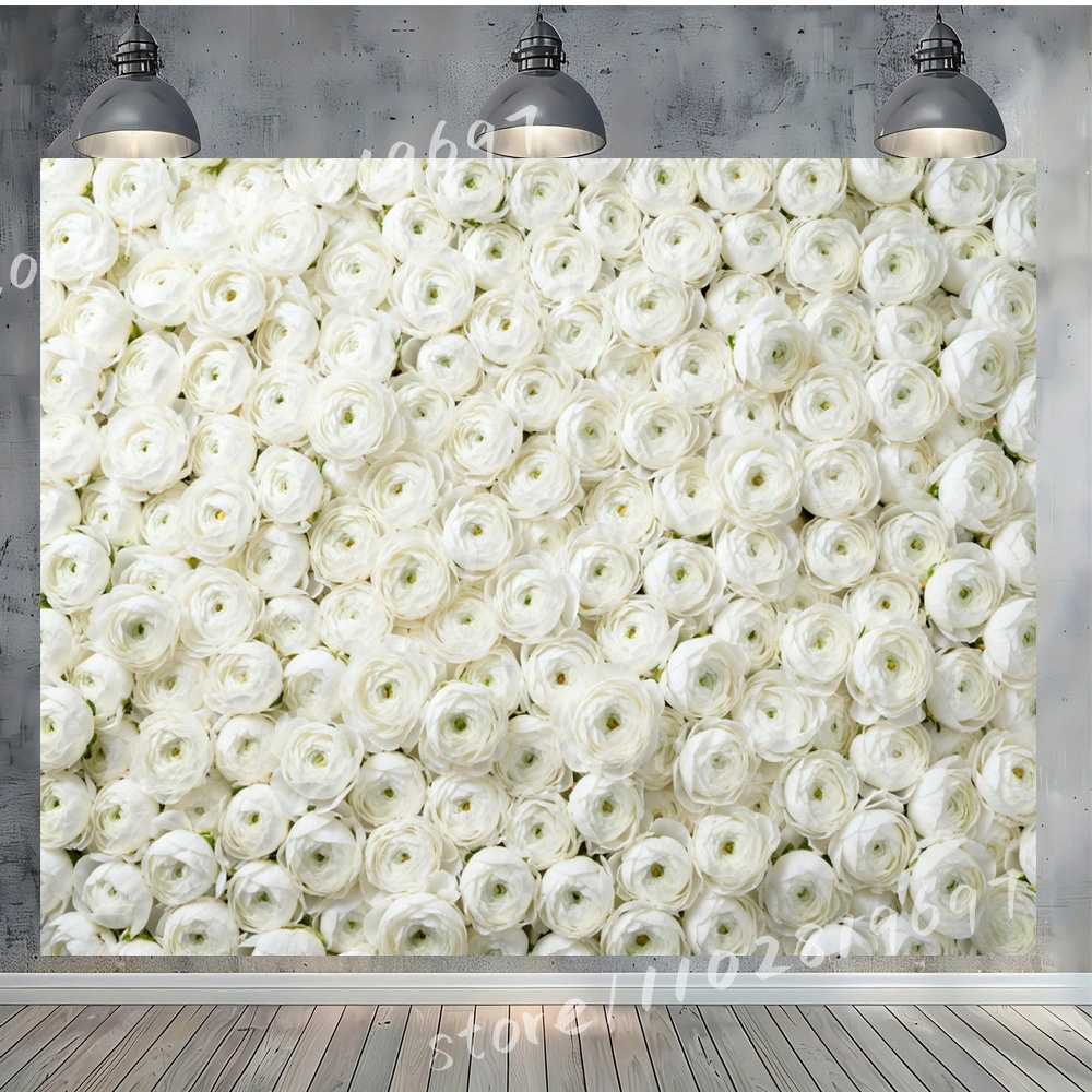 Pure White Peony Arrangement V - Photography Backdrop Muslin 评论和价格