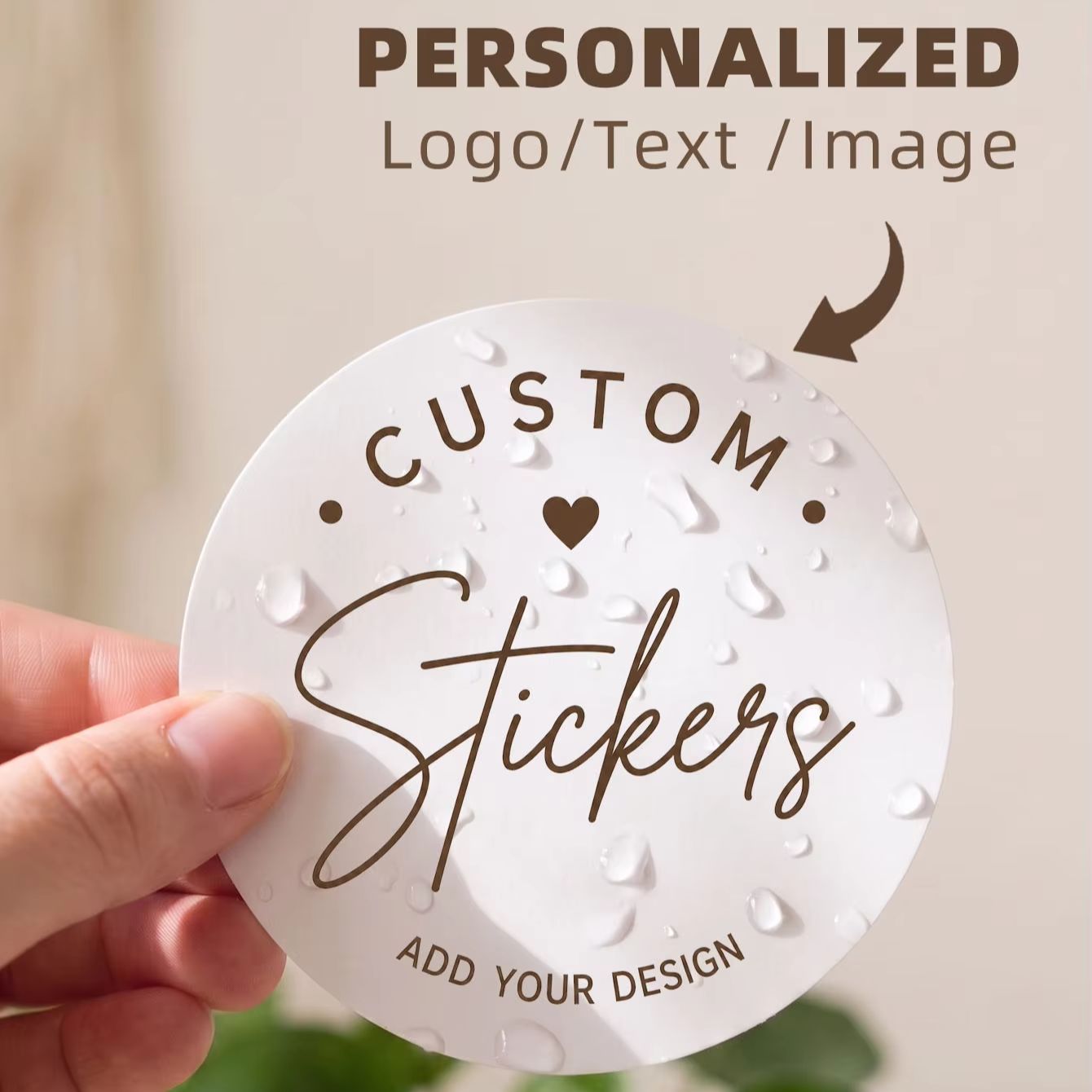 1/50/100PCS Custom Round Water - Photography Logo 评论和价格