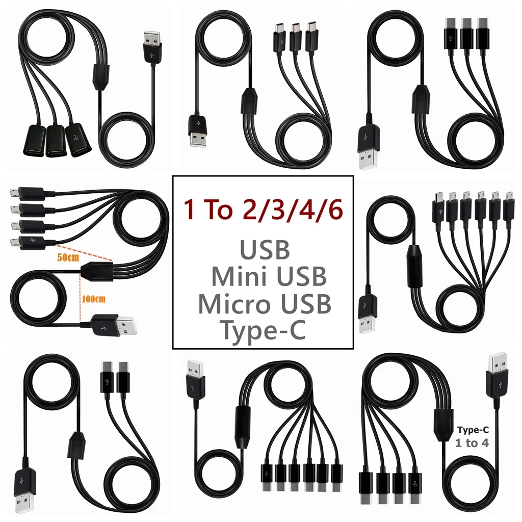 Type-C 1 To 4 6 Port Type C US - Photography Date 评论和价格