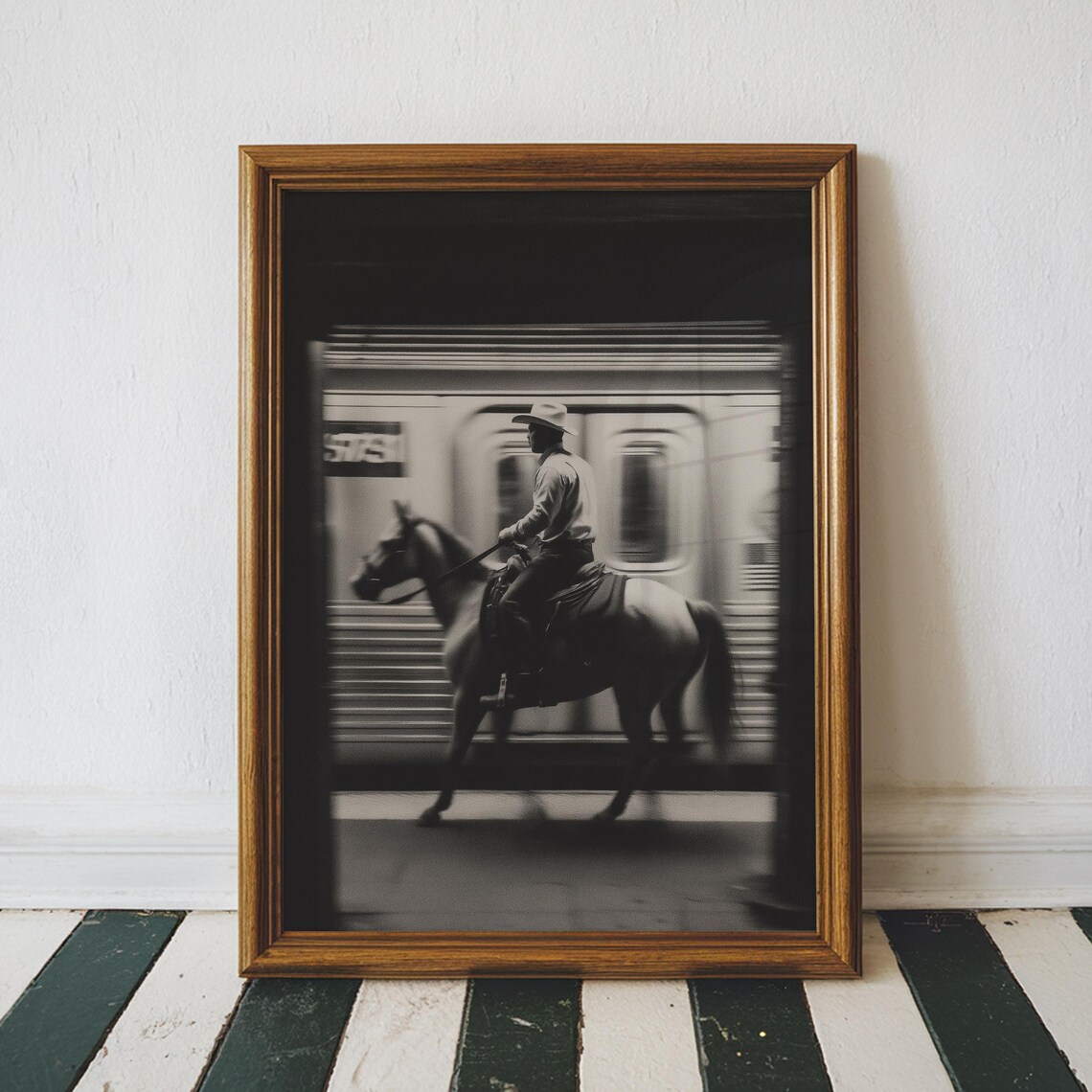 Vintage NYC Cowboy Subway Wall - Photography New York 评论和价格