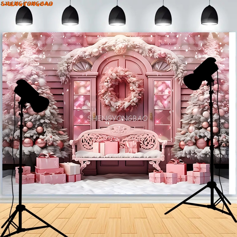SHENGYONGBAO Christmas Day Wre - Photography Backdrop Muslin 评论和价格