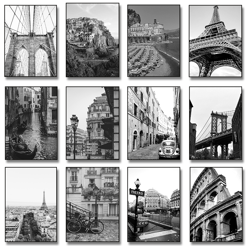 (No frame)Black White City New - Photography New York 评论和价格