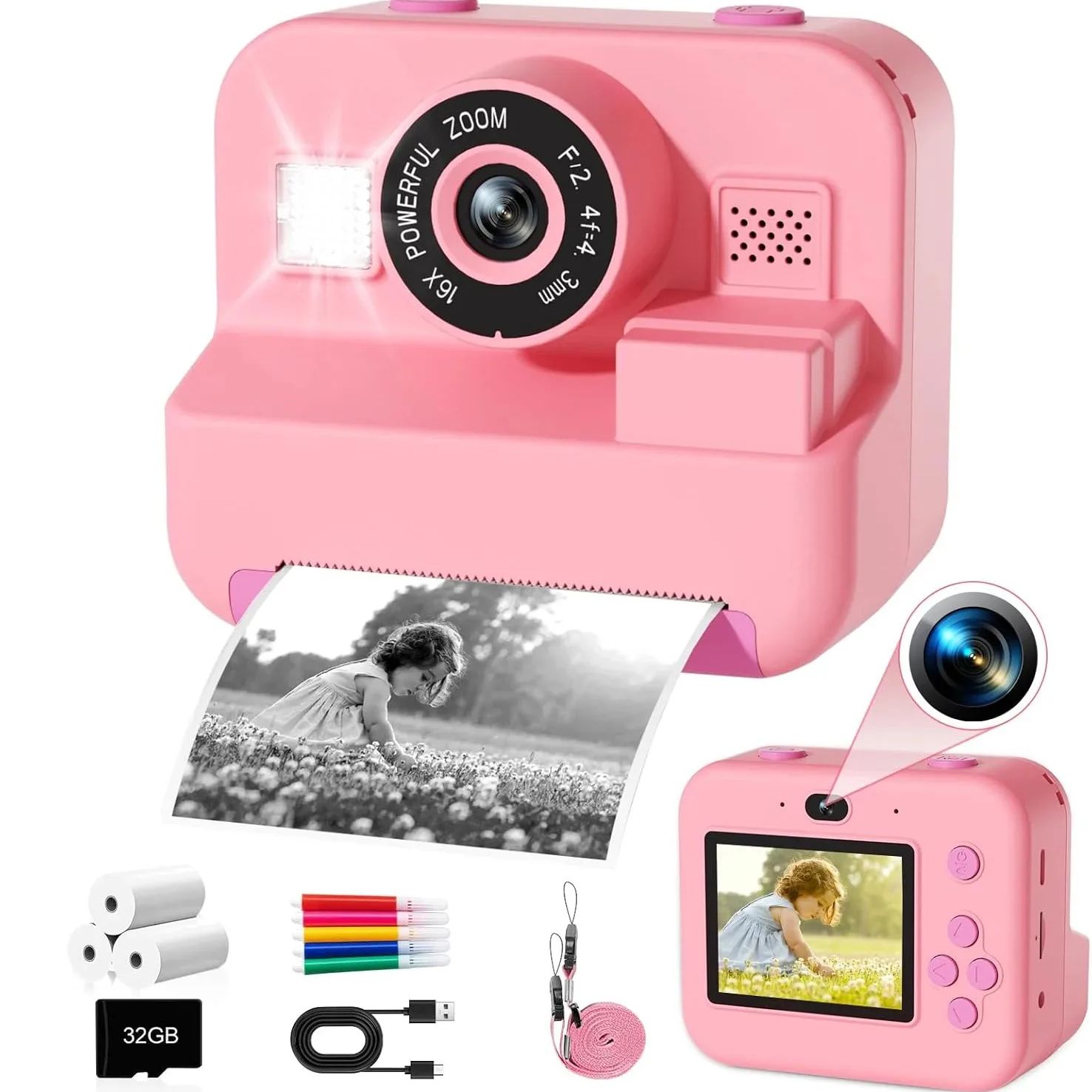 newInstant Print Camera With 3 - Photography Close Up 评论和价格